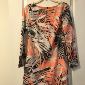 VINCE CAMUTO Coral Palm print dress